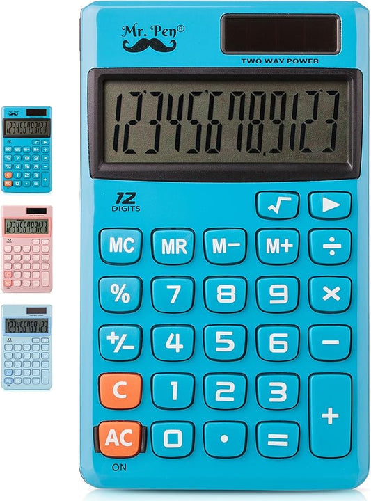 Mr. Pen- Standard Function Calculator, 12 Digits, Small Calculator, Solar Calculator, Pocket Calculator, Simple Calculator, Basic Office Calculators, Solar Handheld Calculator, Standard Calculator