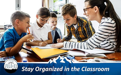 FILE-EZ Two-Pocket Folders, Yellow, 25-Pack, Textured Paper, Letter Size (EZ-32570)