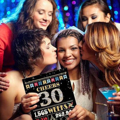 30th Birthday Card, 30th Birthday Decorations for Women Men, 30th Birthday Gifts for Her Him, Back in 1995 Birthday Card, Black Gold