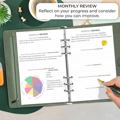 Clever Fox Weekly Planner Binder – Goal Setting Planner for Time Management & Weekly Tasks – Work & Life Organizer with to Do List & Habit Tracker – Undated, 7″ x 9″ Hardcover (Cypress)