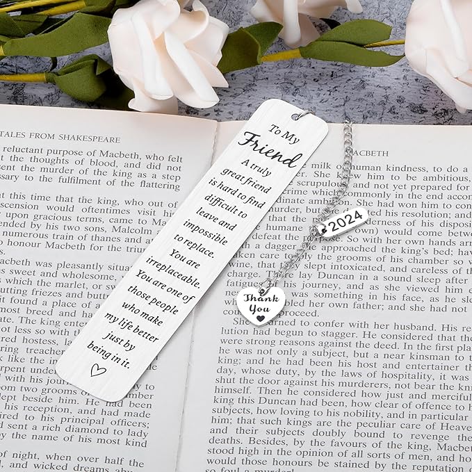 Best Friend Gifts for Women Bookmark Gifts for Friendship Christamas Stocking Stuffers for Friends Valentine's Day Gifts Galentine’s Day for Best Friend Female Birthday Graduation Gifts for Women