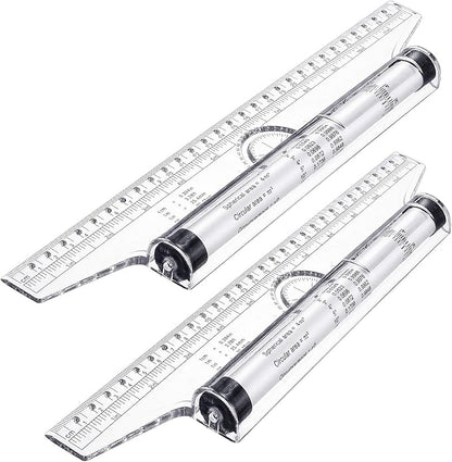 Frienda 2 Pieces Plastic Measuring Rolling Ruler Drawing Parallel Multifunctional Drafting Ruler for Architect Office Math(12 Inch)