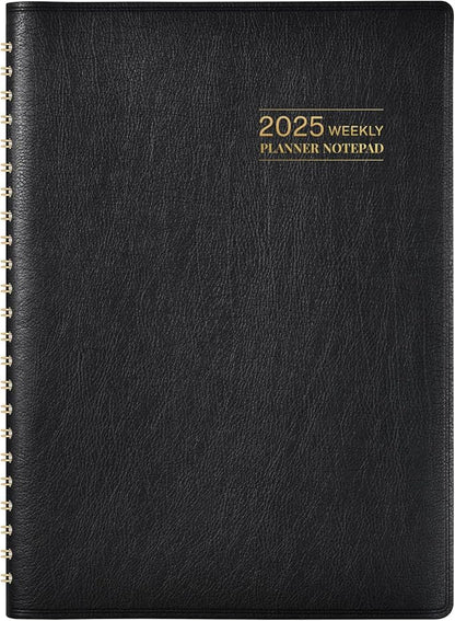 2025 Planner - 3-Layer Down Weekly & Monthly Planner Notepad, 8.5'' x 6.4''(A5 Size), JAN 2025 - DEC 2025, Appointment Book, 60 Minutes Intervals, Monthly Tab, Spiral Bound, Back Pocket, Julian Date