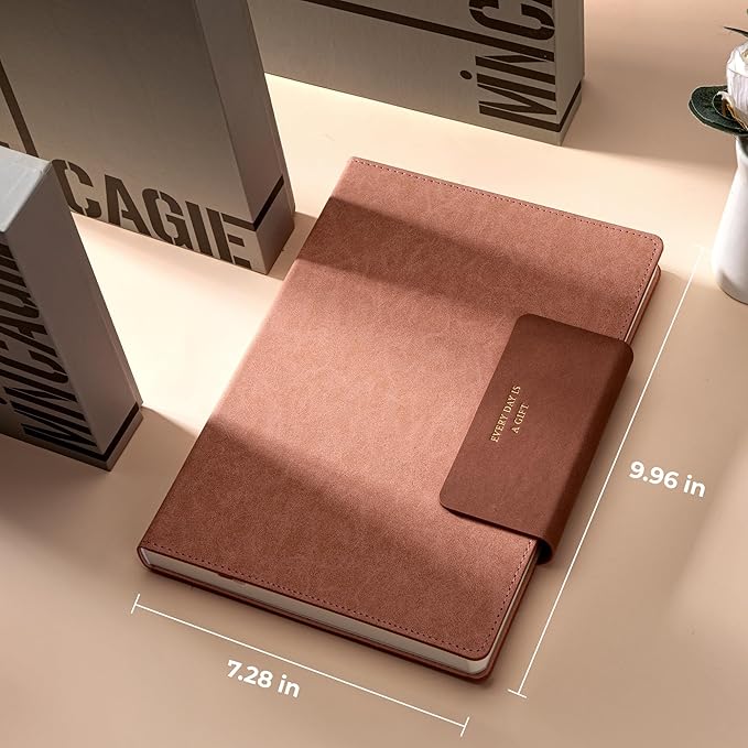 Lined Leather Journals for Writing B5 Large Journaling Notebooks with 100 GSM Thick Paper Journal Notebook for Men & Women with Buckle Closure Travel Work Note Taking Diary, 7.28" x 10.23", Pink