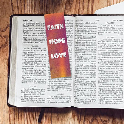 Faith Hope Love, 1 Corinthians 13:13, Bulk Pack of 25 Christian Bookmarks for Kids, Childrens Bible Verse Book Markers, Sunday School Prizes with Memory Verses, Scripture Gifts for Kids & Youth