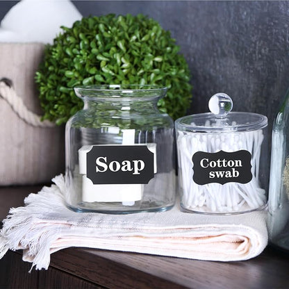 Mr. Pen- Chalkboard Labels, 500 pcs, Assorted Shapes, White Chalk Marker and Small Towel, Labels for Storage Bins and Jars