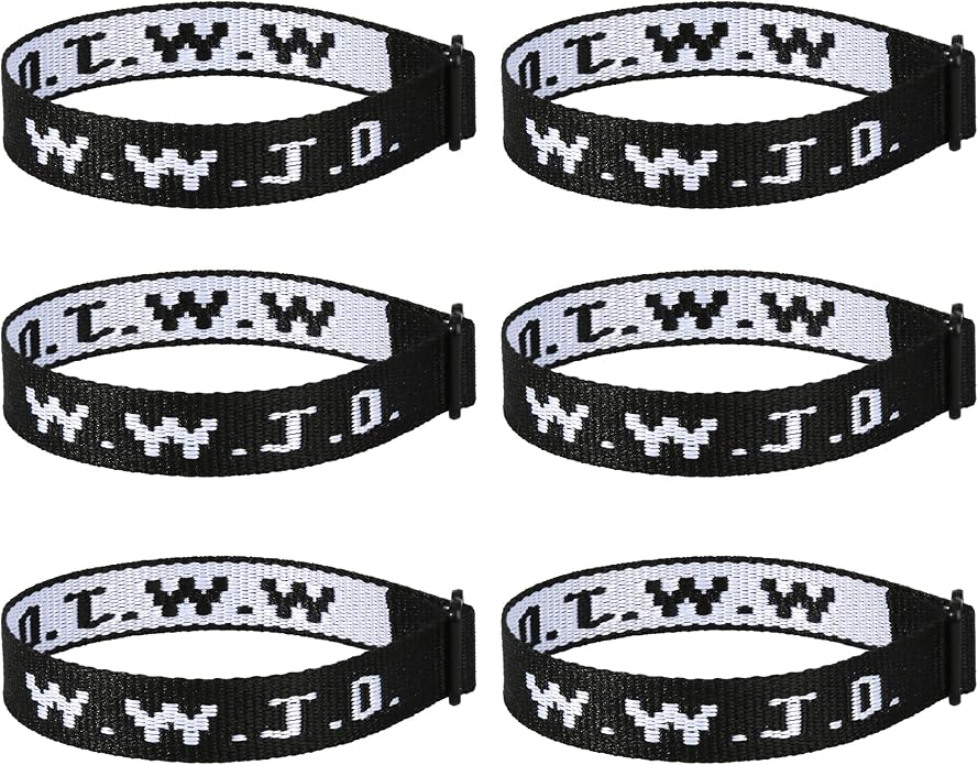 6PCS WWJD Bracelet for Women Men, Christian Gifts Wristbands, WWJD Rubber Bracelets - What Would Jesus Do Silicone Bracelet