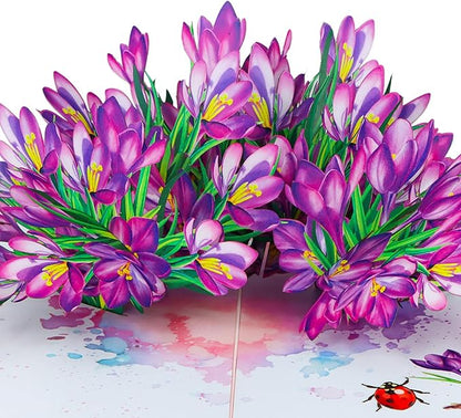 Pop Up Flower Greeting Card - Mothers Day Cards for Mom, Wive and Grandmother - Pop Up Card for Birthday, Thank Yous, Get Well or Any Occasion