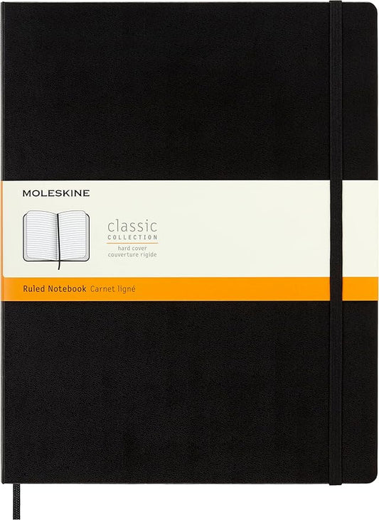 Moleskine Classic Notebook, Hard Cover, XXL (8.5" x 11") Ruled/Lined, Black, 192 Pages