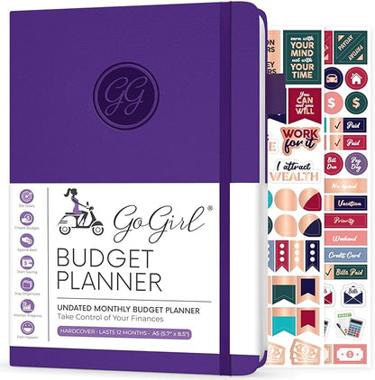 GoGirl Budget Planner – Monthly Financial Planner Organizer Budget Book. Expense Tracker Notebook Journal to Control Money, A5 (Purple)