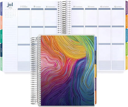 Erin Condren 12-Month Spiral Life Planner (Jan 2025 - Dec 2025) | 7x9 Weekly Planner with Monthly Calendars | Evolve Covers, Evolve Interior, Vertical Layout, Platinum Coil