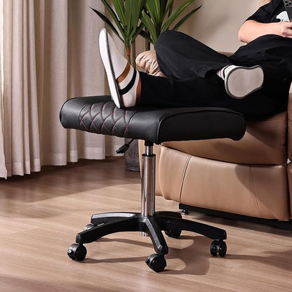 Frassie Footrest Stool Under Desk Mobile Gaming Foot Stool, Multi-use Height Adjustable Rolling Swivel Stool Heavy Duty Ergonomic Foot Stool with Wheels