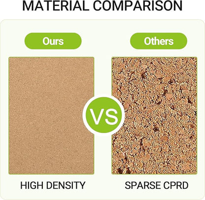 AKTOP Cork Board Bulletin Board 12x12, 1/2" Thick Cork Board Tiles 12 Pack, Small Square Pin Board for Wall, Self Adhesive Corkboards with 120 Push Pin Wood Clips for School, Home & Office