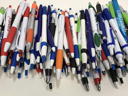 Closeouts For Less 175 Lot Misprint Ink Pens, Ball Point, Plastic, Retractable