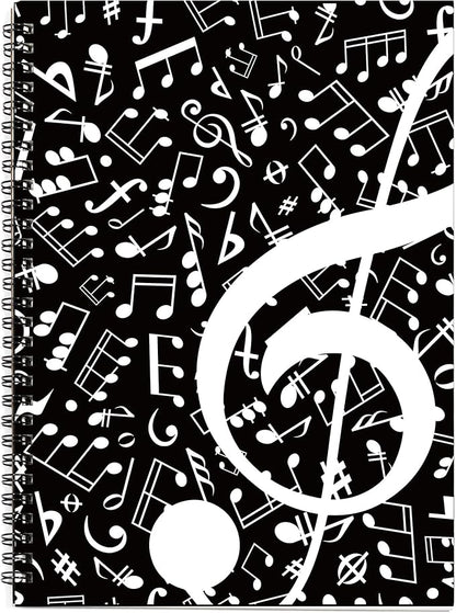MAXCURY Blank Sheet Music Composition Manuscript Staff Paper Art Music Notebook Black 100 Pages 26x19cm (Music Note)