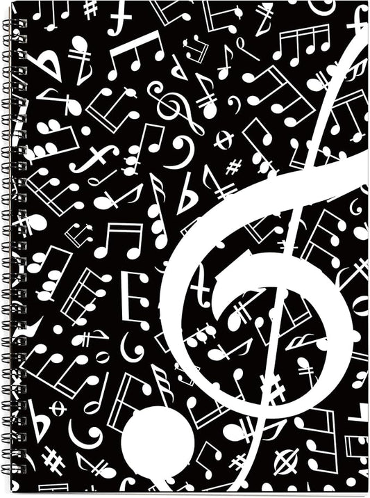 MAXCURY Blank Sheet Music Composition Manuscript Staff Paper Art Music Notebook Black 100 Pages 26x19cm (Music Note)