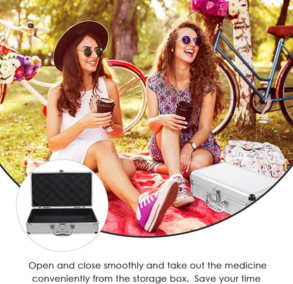 ERINGOGO Aluminum Attache Case - 12inch Lock Metal Briefcase with Ripple Foam, Hard Aluminum Carrying Case for Men, Universal Portable Tool Case for Laptop/Luggage/Instrument White