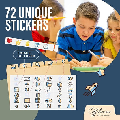 Index Card Holder/ Organizer Set – Heavy-Duty with Dividers – 100 Ruled Index Cards 3x5, 25 Manila & 25 Plastic Dividers, 72 Easy-Read Stickers & 5 Box Labels