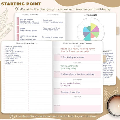 Clever Fox Self-Care Journal – Wellness & Daily Reflection Notebook – Mental Health & Personal Development Journal – Self-Care, Meditation & Mood Journal for Women & Men – Large (Seashell)