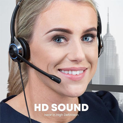 TruVoice Headset Training Solution (Includes 2 x HD-500 Premium Single Ear Headsets with Noise Canceling Microphone,Training Cord and Smart Lead - Works with 99% of Phones with Headset Port)
