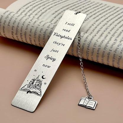 Funny Bookmark Gifts for Women Men, Bookish Christmas Birthday Gifts, I Still Read Fairytales They're Just Spicier Now, Book Mark for Best Friends Reader Funny Gifts Bookmarks for Women Men