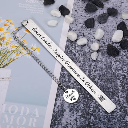 Great Leaders Bookmark Appreciation Thank You Boss Day Gifts for Boss Lady Mentor Supervisor PM Coworker Women Men Bosses Day Retirement Farewell Promotion Celebration Gift Christmas Work Office