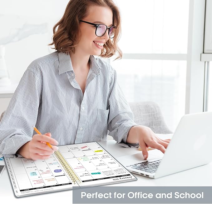 2026 Planner, Weekly and Monthly Calendar Planner, January 2026 - December 2026, Hardcover 2026 Calendar Planner Book with Tabs For Women & Men, Inner Pocket, Spiral Bound, Perfect for Office Home School Supplies - A4 (8.5" x 11"), Stone Gray