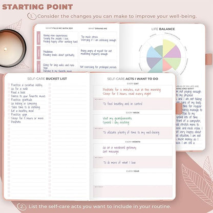 Clever Fox Self-Care Journal – Daily Reflection Notebook – Mental Health & Personal Development Planner, Meditation & Mood Log, A5 (Light Pink)