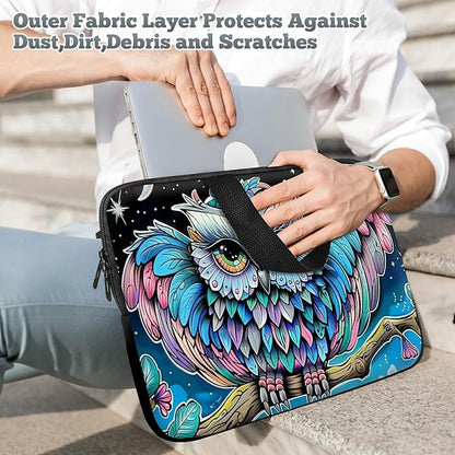 Universal Tablet Laptop Sleeve Case 10 inch, Owl Blue Slim Carrying Case Durable Handbag Travel Laptop Bag for 7 to 10-inch Laptops/Notebook/Kids Tablet/ipad/eBook Readers