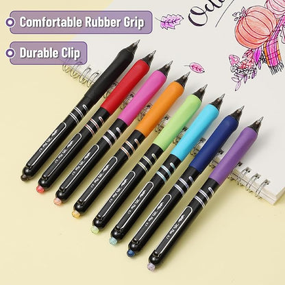 Mr. Pen- Retractable Gel Pens, 8 Pack, Vibrant Barrels, Fast Dry, Colorful Ink Gel Pens Fine Point 0.7mm