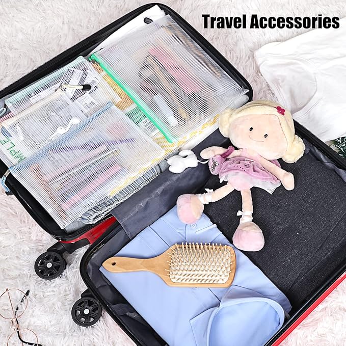 EOOUT 32pcs 8 Sizes Mesh Zipper Pouch, Waterproof Mesh Bags with Zipper, 16 Colors Travel Pouches, for Board Games Toys Storage, Travel Accessories, Documents Cosmetics School Office Supplies