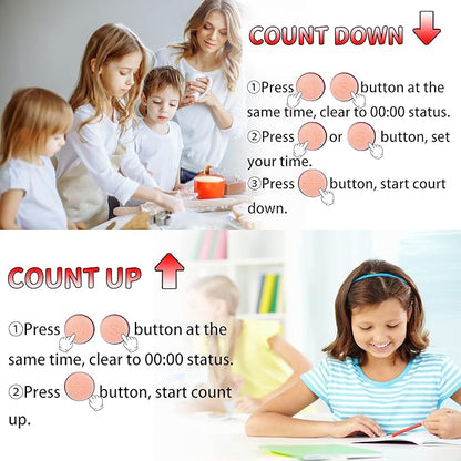 2 Pack Classroom Timers for Teachers Kids Large Magnetic Digital Timer Green Pink