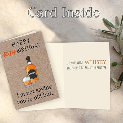 Funny 65th Birthday Gifts for Women Men, 65th Birthday Decorations for Dad Mom, 65 Year Old Bday Card for Man Husband