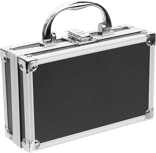 ERINGOGO Aluminum Attache Case - 7inch Lock Metal Briefcase with Ripple Foam, Hard Aluminum Carrying Case for Men, Universal Portable Tool Case for Laptop/Luggage/Instrument, Black