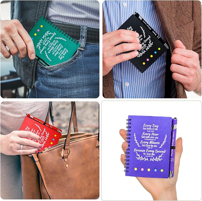 200 Pcs Bulk Christian Gifts Prayer Journal for Woman - 100 Set Religious Notepad with Christian Pen - Bible Notebook - Church Gifts for Mother's Day, Bible Study, and Family Devotions ( Colorful )