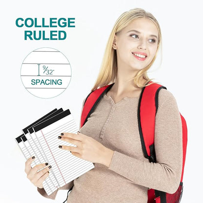 Small Legal Pads 5x8 White Note Pads 5x8 Writing Pads, College Ruled Legal Notepads 5x8, Lined Pads of Paper White Paper Pads 5x8 for School, Home, Office, Business- 10 Pads/Pack, 30 Sheets/Pad