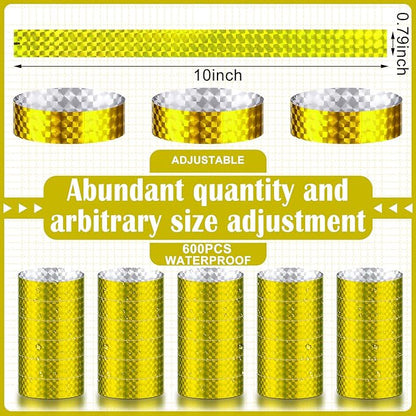 Epakh 600 Pcs Paper Wristbands Neon Wrist Bands Waterproof Handbands for Events Lightweight Concert Wristbands Neon Colored Adhesive Wrist Band for Party