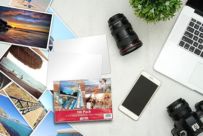 Better Office Products Premium Glossy Photo Paper, 5 x 7 inch, 100 Sheets, 200gsm, 5 x 7, 100-Count Pack