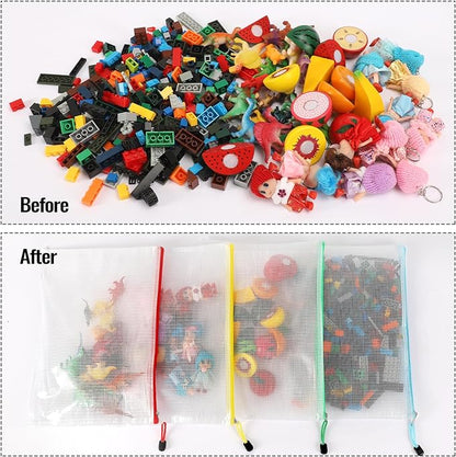 EOOUT 32pcs Mesh Zipper Pouch Bags, Mesh Bags with Zipper, Zipper Pouch for Organizing, Letter Size, A4 Size, for Office Supplies, Puzzles