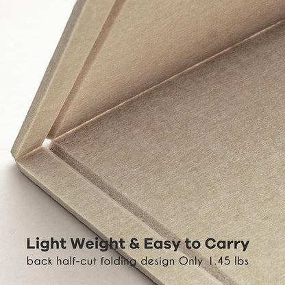 Bulletin Board, 36 x 24 inches Felt Board - Decorative Pin Board, Cork Board Alternative for Wall, 3' x 2' Foldable Picture Board Self-Adhesive Vision Board Prayer Board with 20 Pushpins - Beige Brown