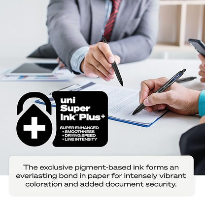 uniball 207 Plus+ Retractable Gel Pens, Medium Point, 0.7mm, Black Ink, 4/Pack (70460)