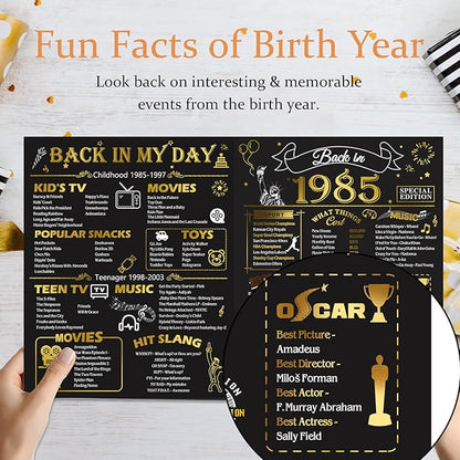 40th Birthday Card for Men Women, 3D Pop Up 40th Birthday Gifts Cards for Him Her, Back In 1985 Funny 40 Year Old Birthday Decorations