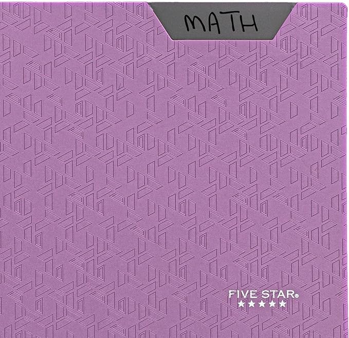 Five Star 2-Pocket Folder, Plastic Folder with Stay-Put Tabs, Fits 3 Ring Binder, Holds 8-1/2" x 11" Paper, Purple (333420I-ECM)