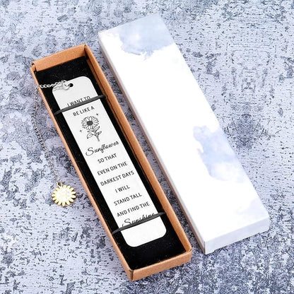 Graduation for Teens Girls Easter Basket Stuffers AMBREGRISSUN Sunflower Gifts for Women Inspirational Bookmark for Her Friends Friendship Coworker Christmas Stocking Stuffers for Daughter Birthday