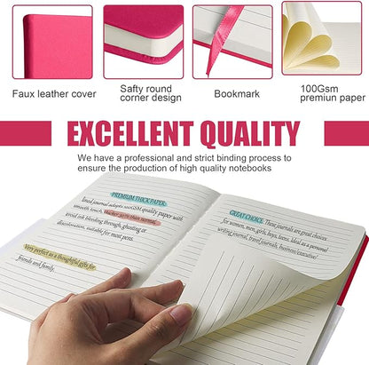 Lined Journal Notebook, (Rose Red), 160 Pages, Medium 5.7 inches x 8 inches - 100 gsm Thick Paper, Hardcover