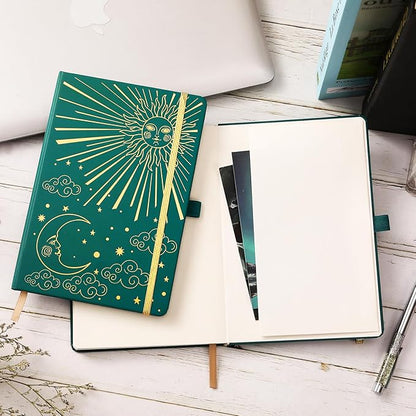 Frasukis Journaling Notebooks - Lined Journal with Thick Paper, 8.5" X 6.4", 144 Pages, Notebooks College Ruled, Banded with Exquisite Inner Pocket