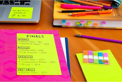 Post-it Super Sticky Lined Notes, 5 Sticky Note Pads, 4x6 in, 2X The Sticking Power, School Supplies, Office Products, Sticky Notes for Vertical Surfaces, Monitors, Walls and Windows, Bright Colors