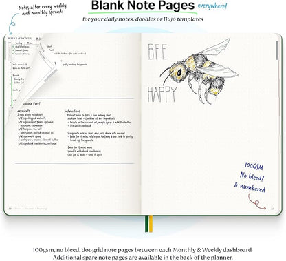 Roterunner Softcover Purpose Planner Notebook B5 7.5 x 9.8 Undated Daily Planner 2024-2025 Daily Weekly and Monthly Productivity Planner Life Planner ADHD Planner for Adults Self Care Journal