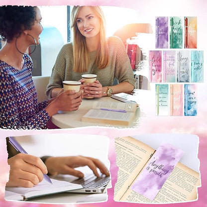 Quelay 30 Set Christmas Inspirational Gift Bulk with Motivational Pens Inspiring Quote Bookmarks Team Building Gifts for Employees Appreciation Team Women Staff Gifts Bulk Volunteers(Inspirational)