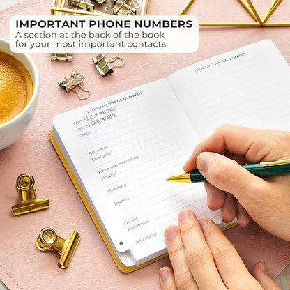 Clever Fox Address Book with alphabetic tabs - PU Leather Telephone and Address Book for Keeping Contacts Safe, Contact Organizer Journal, Small Size (4.0″ x 5.5″), Hardcover, Amber Yellow